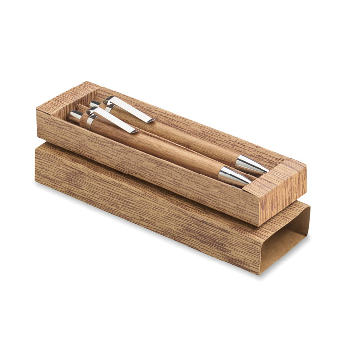 Acacia Wood Pen And Pencil Set