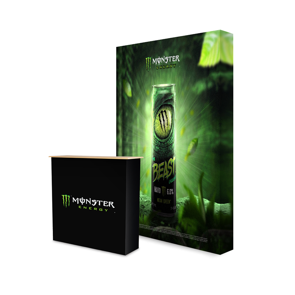 Textile Straight 3x2 Fabric Pop-up Stand with Fabric Pop-up Counter