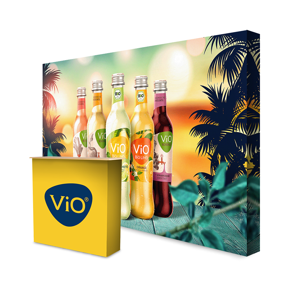 Textile Straight Fabric 3x5 Pop-up Stand with Fabric Pop-up Counter