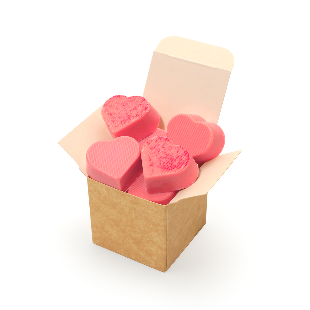 Valentines - Eco Kraft Cube - Raspberry Heart - Chocolate Truffles