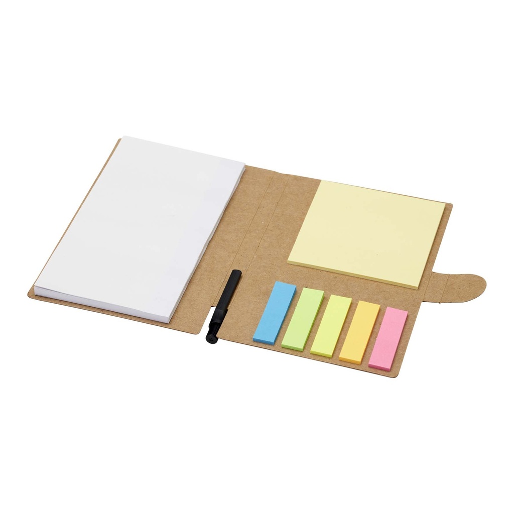 Swift sticky notes booklet with ballpoint pen (black ink)