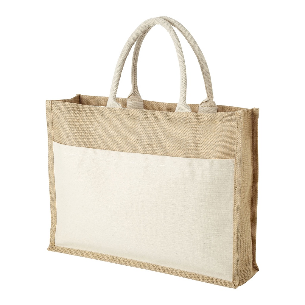 Mumbay cotton pocket jute tote bag 18L