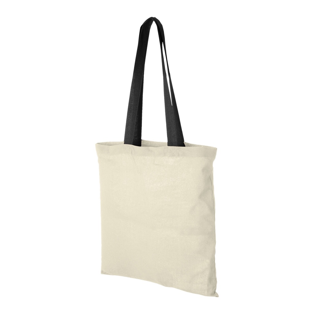 Nevada 100 g/m² cotton tote bag coloured handles 7L