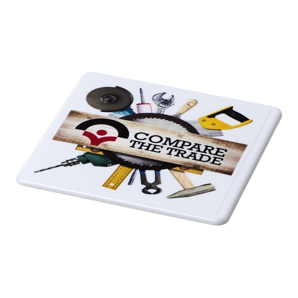 Renzo square plastic coaster