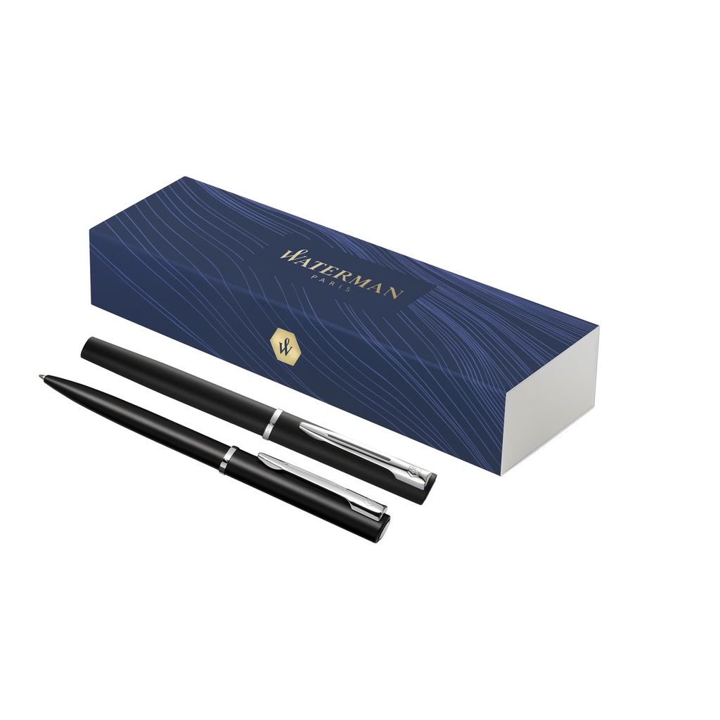 Waterman Allure ballpoint and rollerball pen set (blue ink)