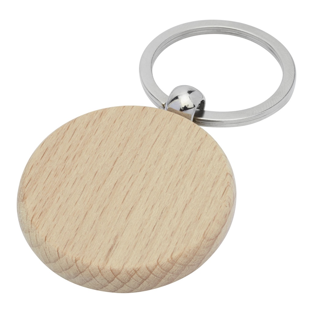 Giovanni beech wood round keychain