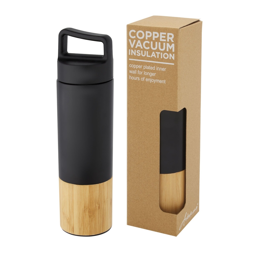 Torne 540 ml copper vacuum insulated stainless steel bottle with bamboo outer wall