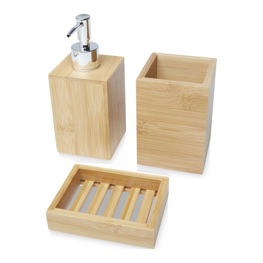 Hedon 3-piece bamboo bathroom set