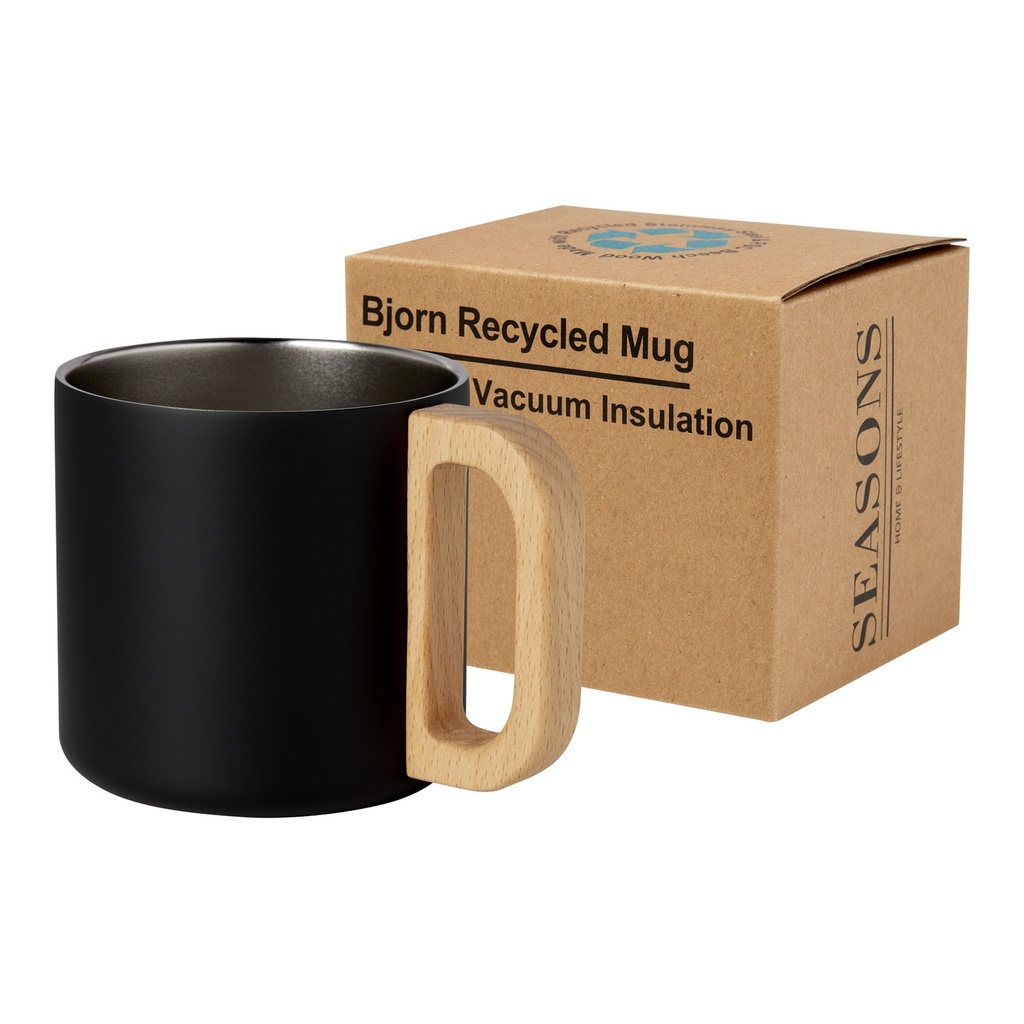 Bjorn 360 ml RCS certified recycled stainless steel mug with copper vacuum insulation
