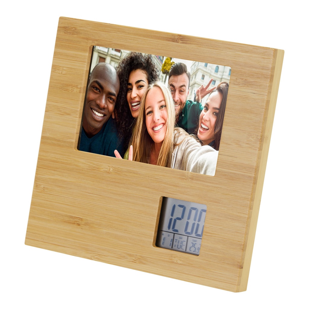 Sasa bamboo photo frame with thermometer