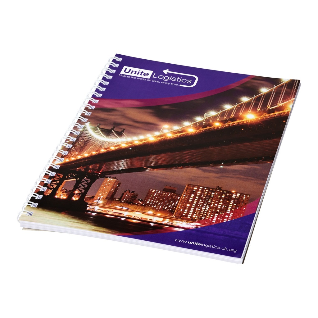 Desk-Mate® A5 spiral notebook with printed back cover