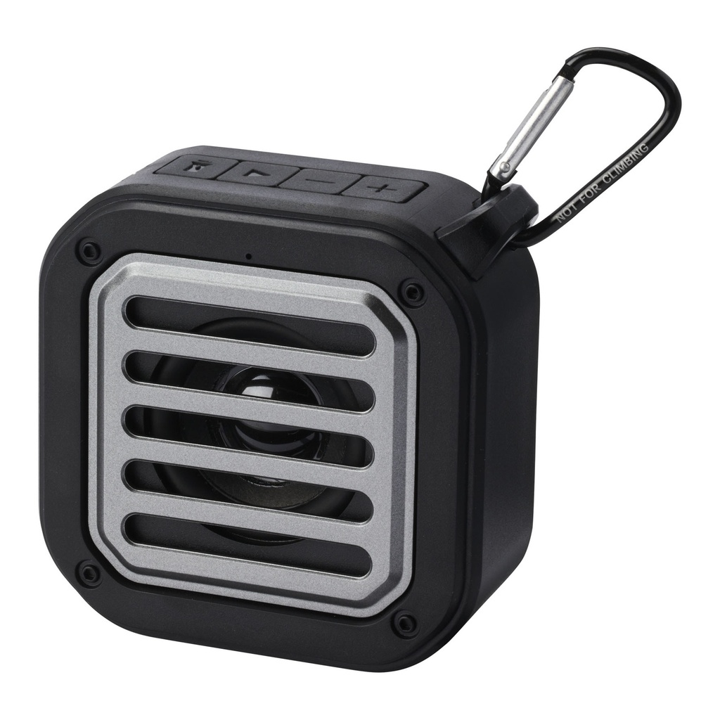 Solo 3W IPX5 RCS recycled plastic solar Bluetooth® speaker with carabiner
