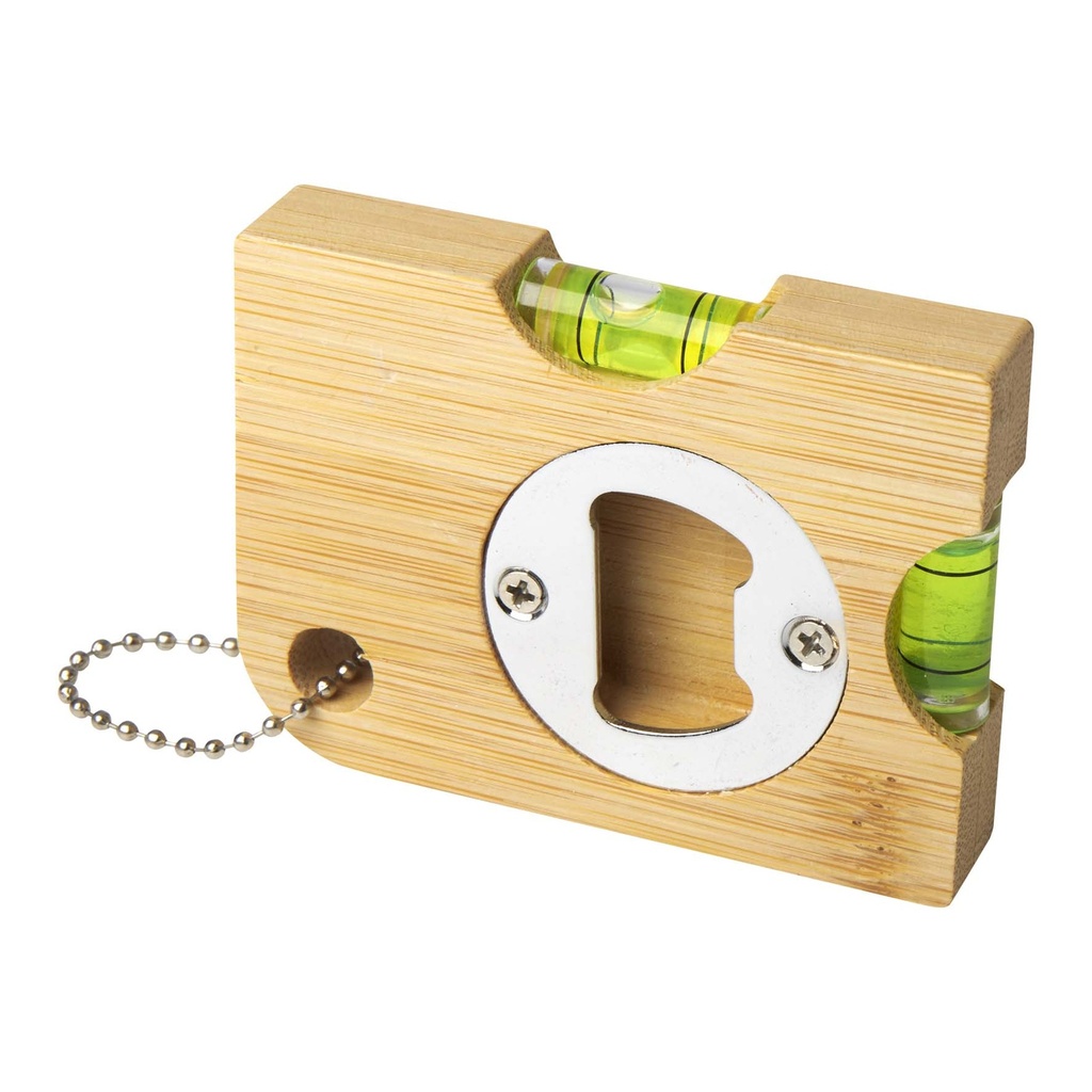 Levo bamboo bottle opener with level