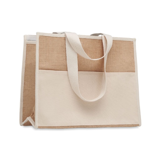 [MO6160-13] Jute And Canvas Cooler Bag
