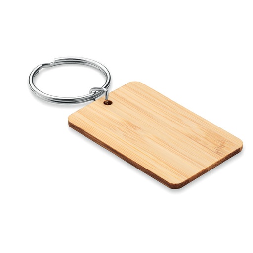 [MO6978-40] Rectangular Bamboo Key Ring