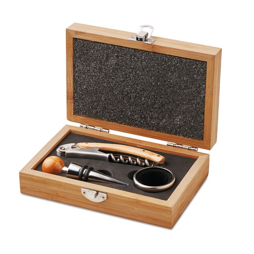 [MO8147-40] Wine Set In Bamboo Box