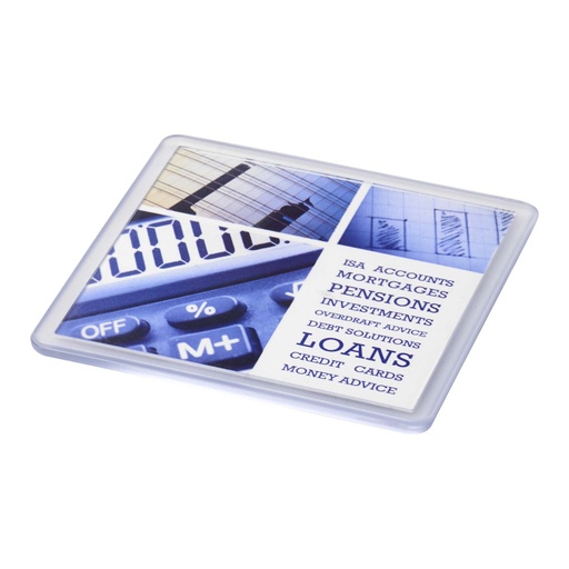 [21051300] Ellison square plastic coaster with paper insert