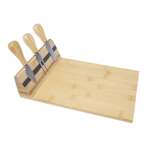 [11330206] Mancheg bamboo magnetic cheese board and tools