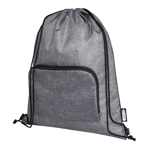 [12064680] Ash recycled foldable drawstring bag 7L
