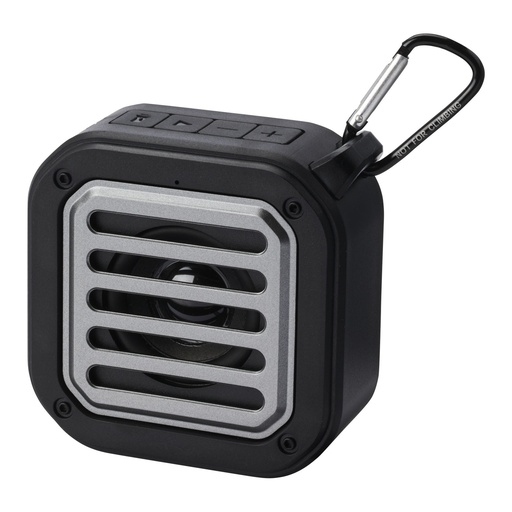 [12434790] Solo 3W IPX5 RCS recycled plastic solar Bluetooth® speaker with carabiner