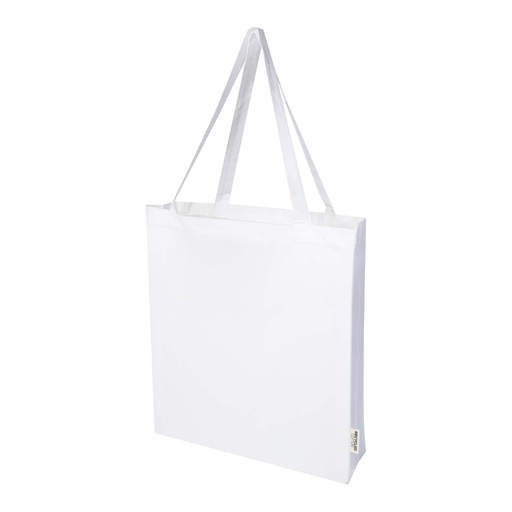 Madras 140 g/m² GRS recycled cotton gusset tote bag