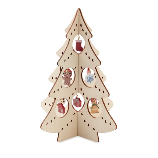 [CX1510-40] Wooden Xmas Tree Decoration