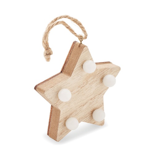 [CX1531-40] Wooden Weed Star With Lights