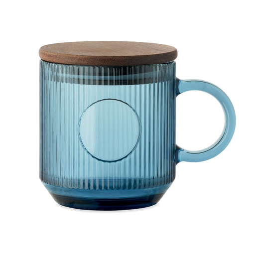 [MO2752-23] Ribbed Glass Mug 300Ml