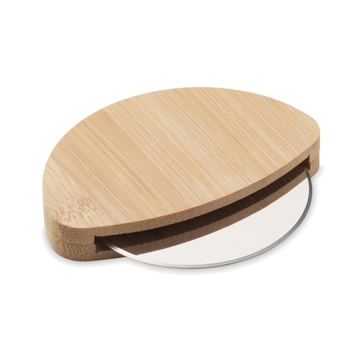[MO2913] Round Bamboo Pizza Cutter