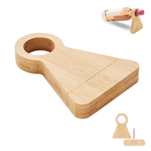[MO3104-40] Bamboo Bottle Stand & Opener