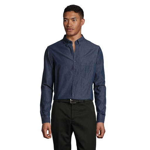 [S02100-EV-3XL] Barry Men Denim Shirtz