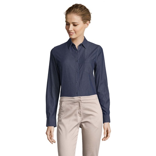 [S02101-EV-L] Barry Women Denim Shirt