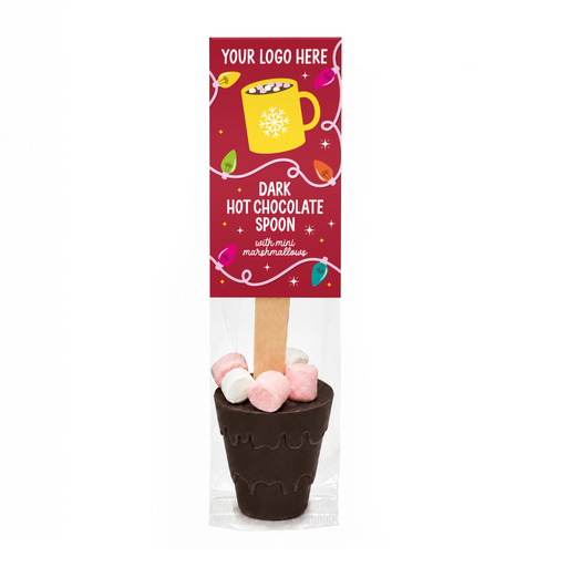 [100398] Winter Collection - Eco Info Card - Hot Choc Spoon - Dark Chocolate - Mini Marshmallows
