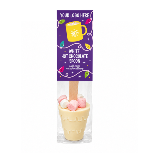 [100605] Winter Collection - Eco Info Card - Hot Choc Spoon - White Chocolate - Mini Marshmallows