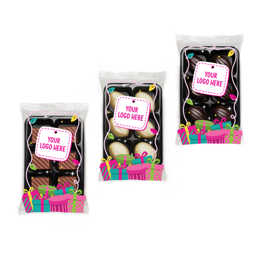 [100678] Winter Collection - Flow Wrapped Tray - 6 Chocolate Truffles
