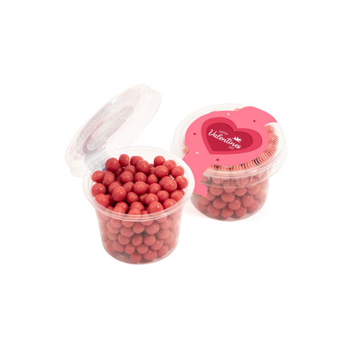 [100764] Valentines - Eco Mini Pot - Ruby Chocolate Pearls