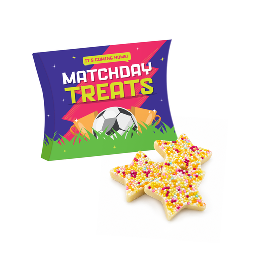 [100894] Matchday Treats - Eco Large Pouch Box - White Choc Jazzie Stars