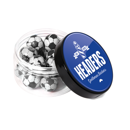 [102468] Screw Top Jar - Chocolate Footballs