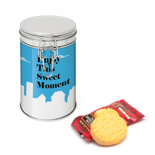 [106529] Flip Top Tin - Silver - Shortbread Biscuits