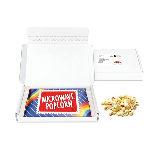 [105804] Gift Boxes - Mini White Postal Box - Microwave Popcorn